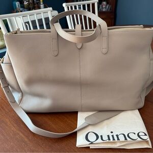 Quince Italian Leather Triple Compartment Weekender NWOT